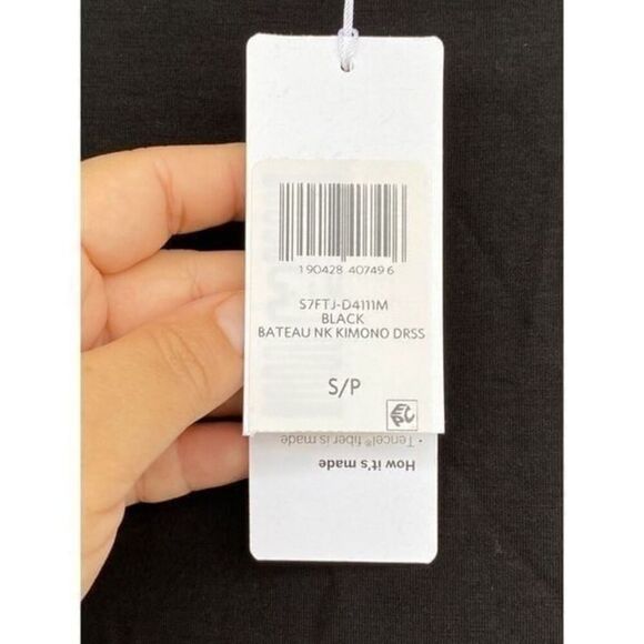 Eileen Fisher Black Kimono jersey dress size small black - Picture 6 of 11